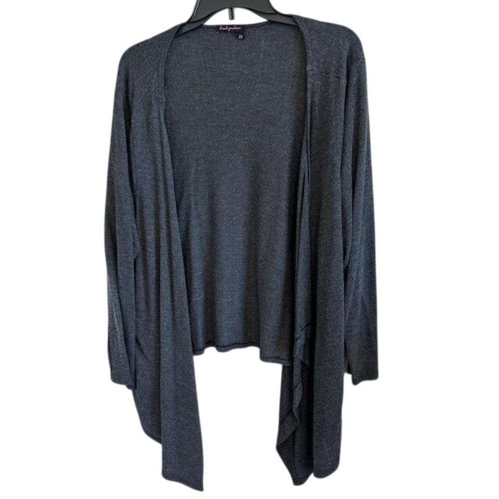 Fresh Produce Women's Charcoal Gray Open Front Cardigan Size 2X